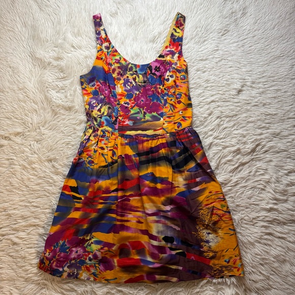 Rubber Ducky Multi Color Dress Size Small  100% Silk multi color - Picture 6 of 8
